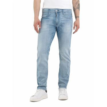 Replay Herren Jeans Anbass Slim-Fit mit Comfort Stretch, Light Blue 010 (Blau), 32W / 32 im Sale